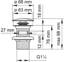 WasserKRAFT Донный клапан A080 – фотография-3